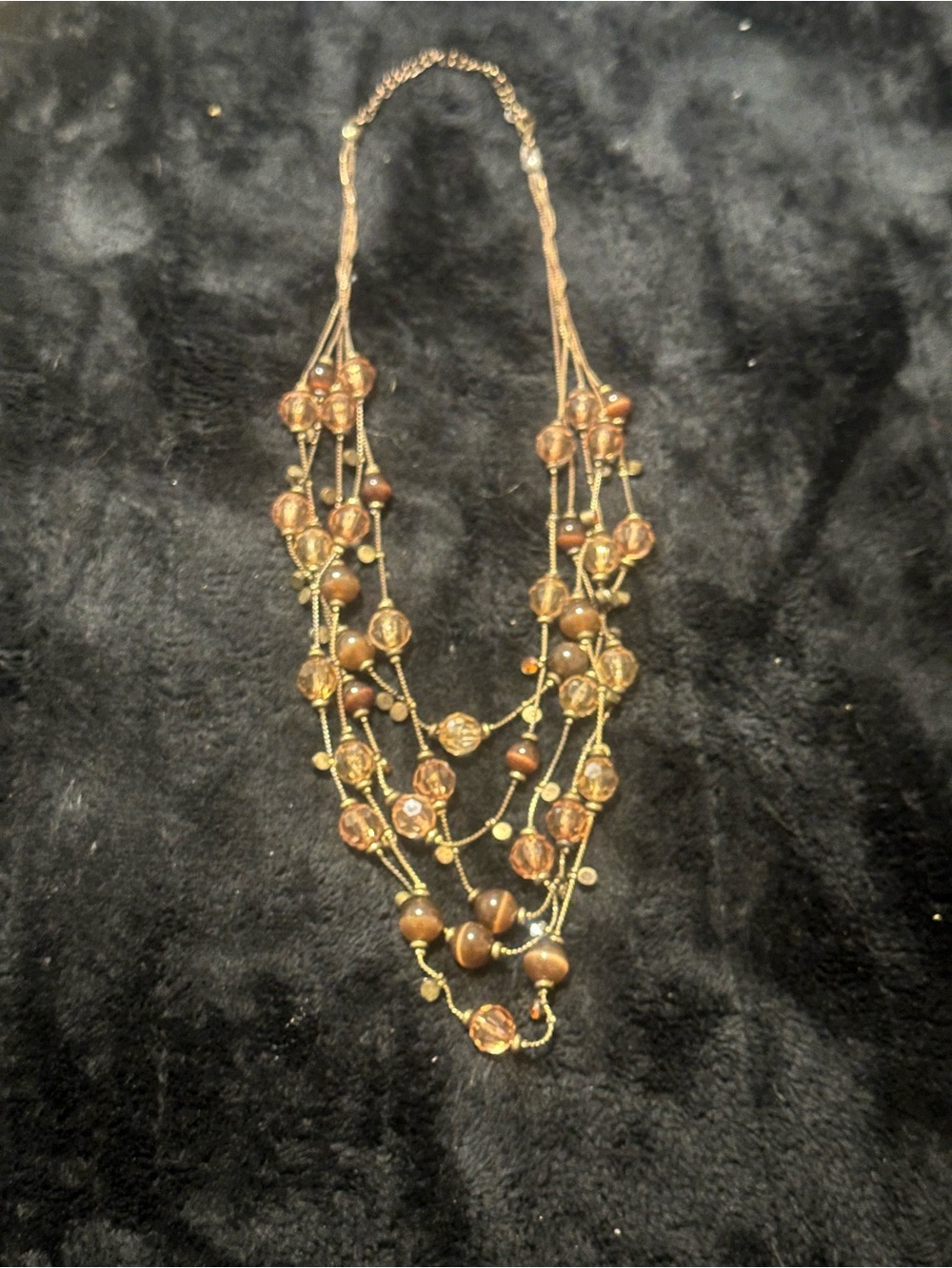 Layered Brown Bead Necklace - Women’s Fashion Jewelry